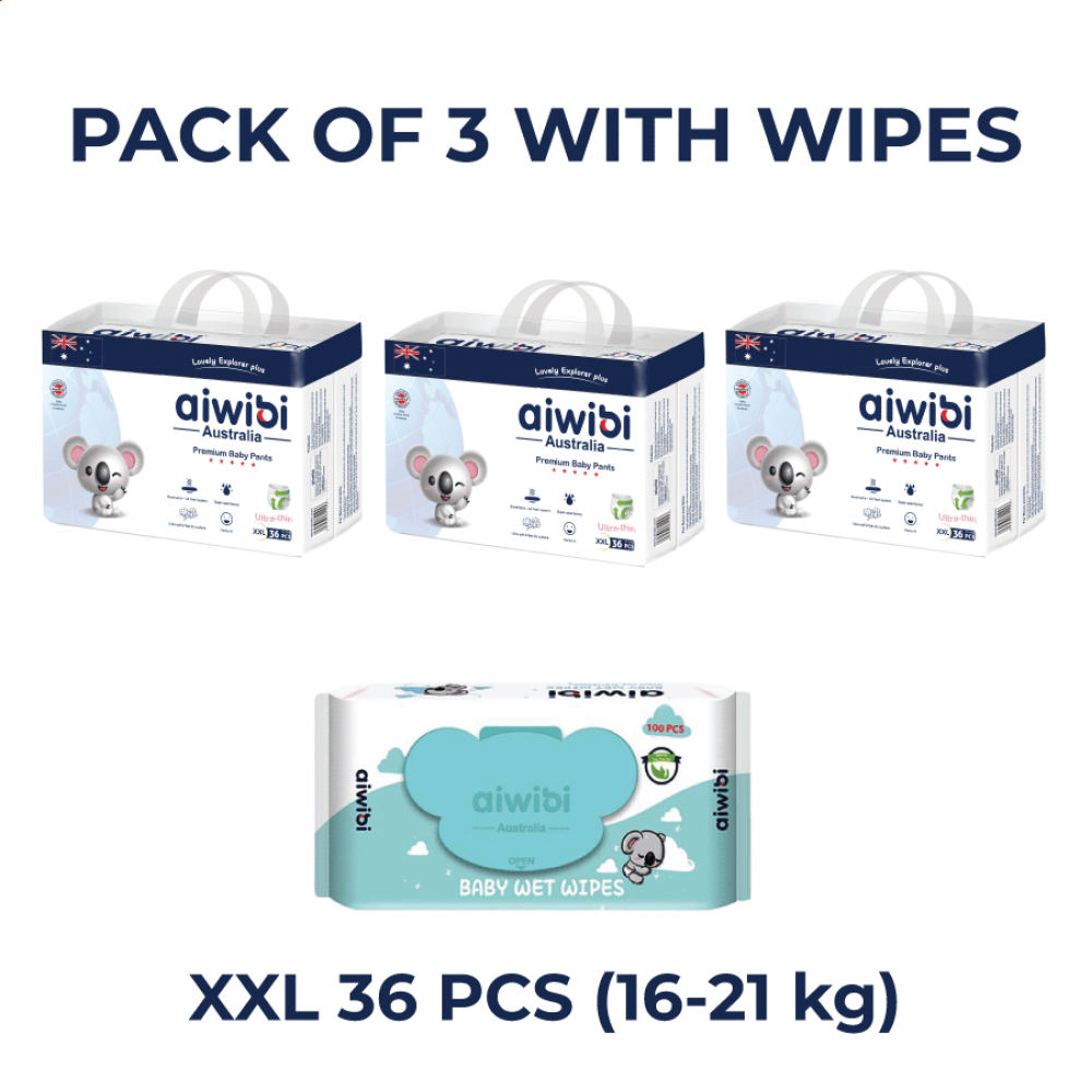 Aiwibi Australian Disposable Breathable Baby Diapers with Elastic